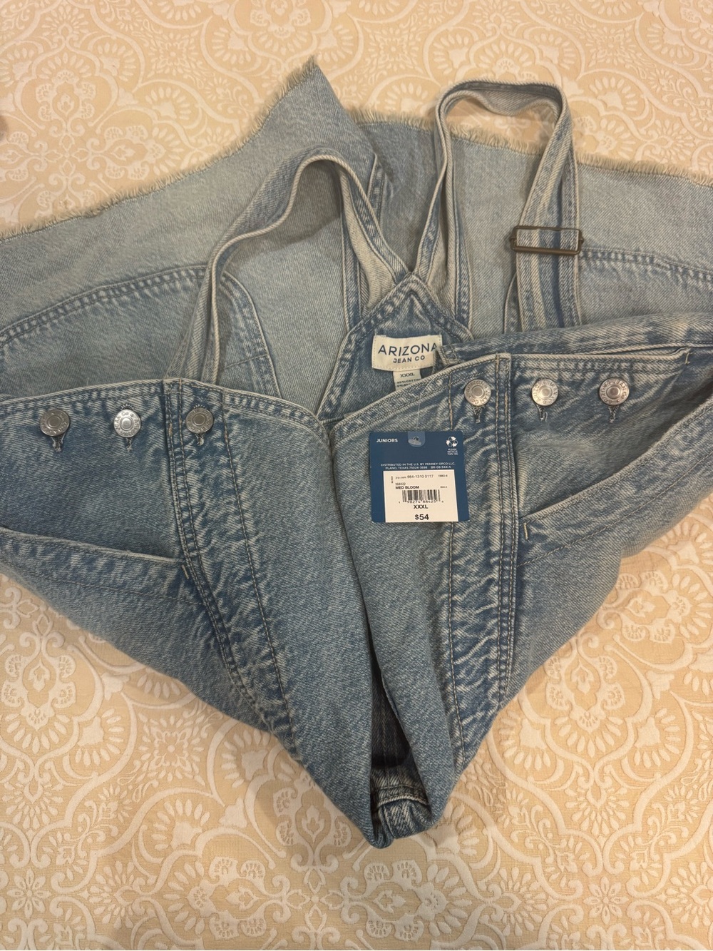 Arizona Jean Co. Light Wash Denim Shortalls XXXL plus - Picture 4 of 10